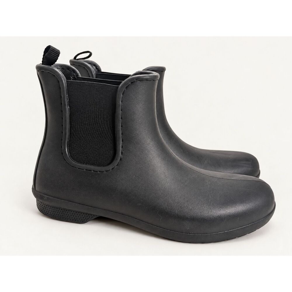 Crocs Freesail Chelsea Rain Boots Women's 11 Black 204630 Waterproof